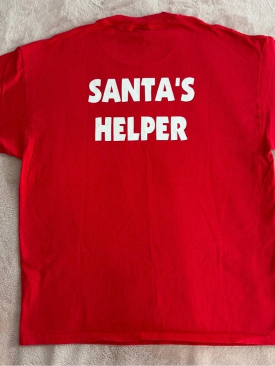 H Hanes® Other - Hanes Comfort-T Santa's Helper Graphic Print Red Men's XL Short Sleeve T-Shirt